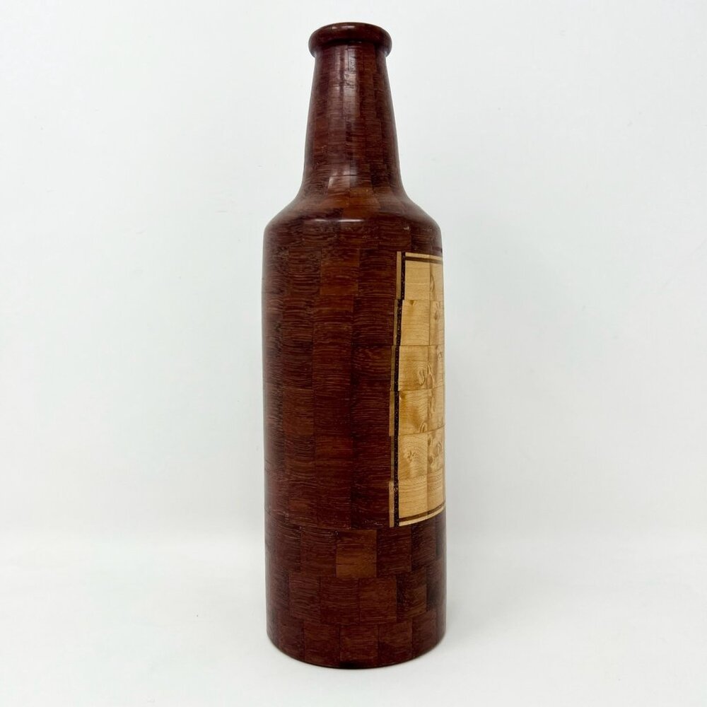 Hand Crafted Segmented Wood Beer Bottle - Picture 2 of 7